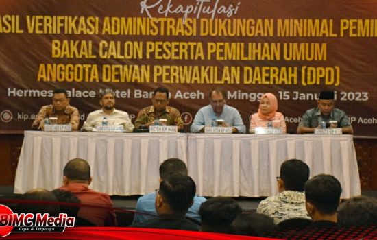 KIP Aceh Paparkan Hasil Rekapitulasi Bakal Calon Anggota DPD-RI, 15 Balon Dinyatakan Belum Memenuhi Syarat
