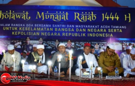 Bersama Ribuan Santri, Polres Aceh Tamiang Gelar Doa Bersama Untuk Keselamatan Bangsa.