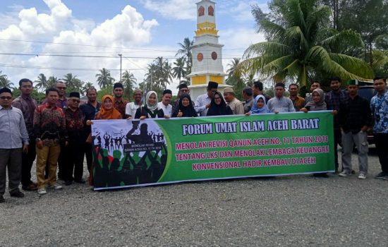 Forum Umat Islam Aceh Barat Tolak Revisi Qanun LKS & Beroperasinya Bank Konvensional di Aceh